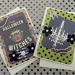 2 Halloween Cards - Happy Halloween Witches!