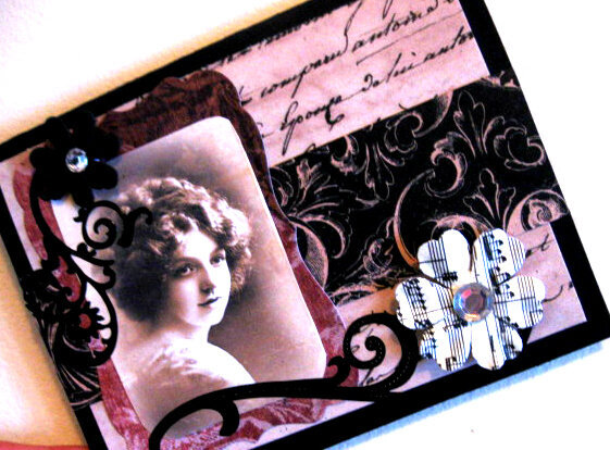 Victorian Lady Collage Card