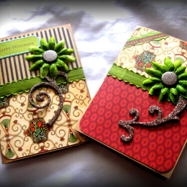 Holiday Cards in Red, Brown and Green
