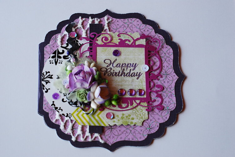 Purple Happy Birthday Card