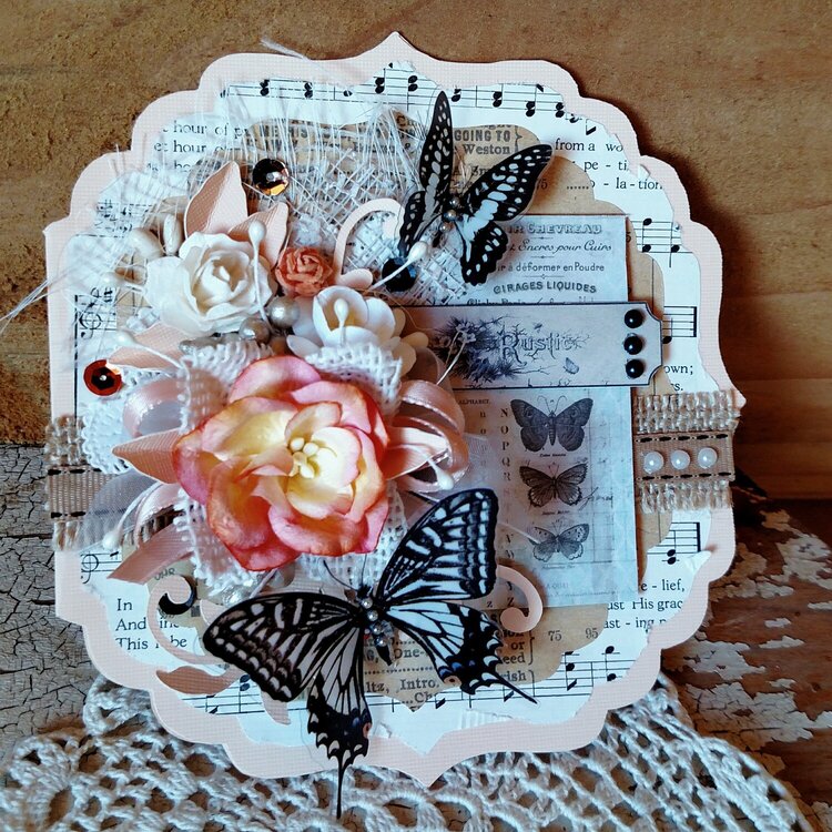 Peach Butterfly Card