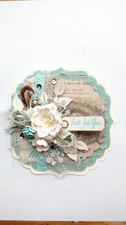 Teal Shabby Chic &quot;Just for You&quot; Card