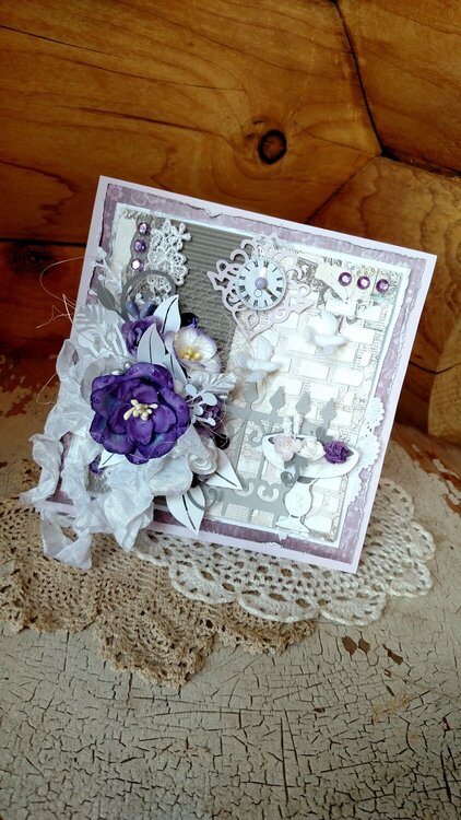 Purple Shabby Chic Garden Card