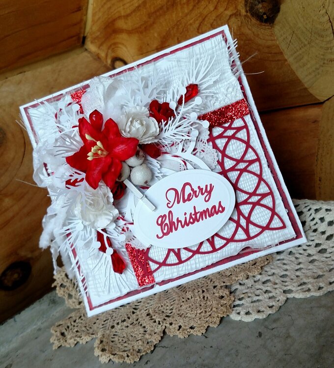Red and White Christmas Card