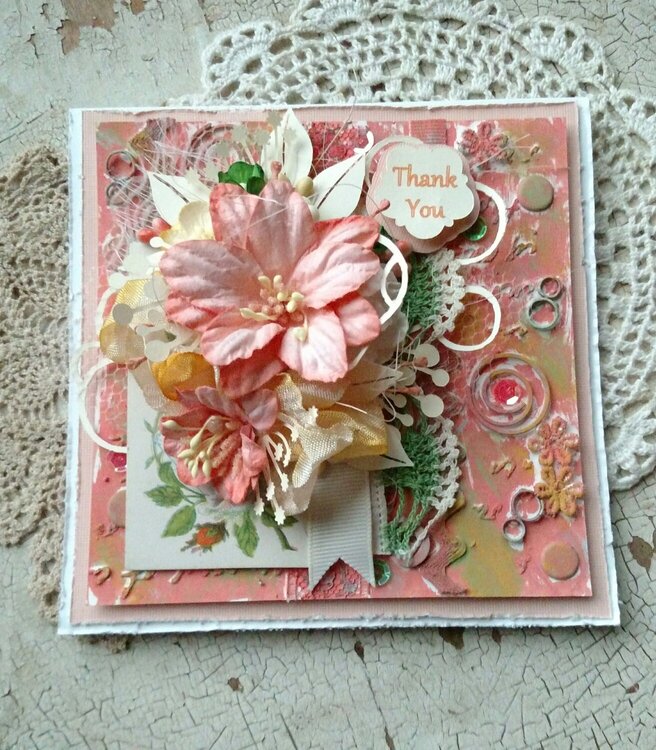 Peach Thank You Card