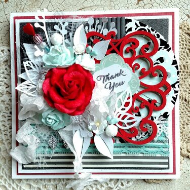 Red Thank You Card