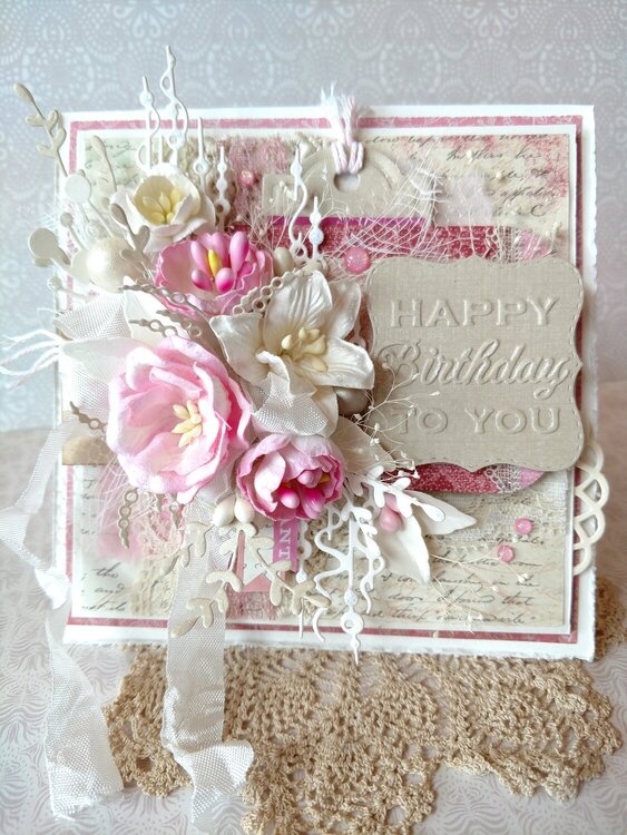 Pink Happy Birthday Card