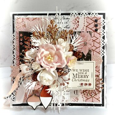 Pink and Copper Christmas Card