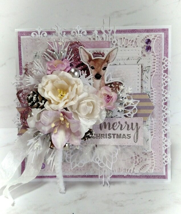 Lavender and Silver Christmas Card