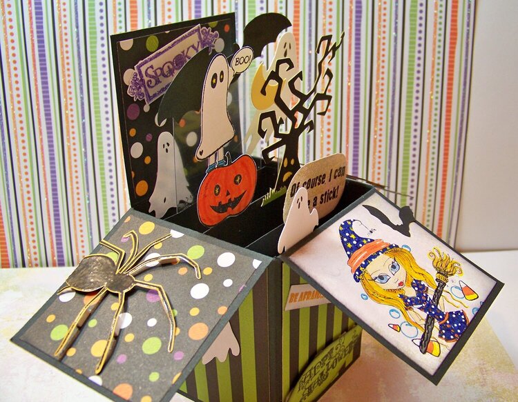 Witch Halloween folding box card