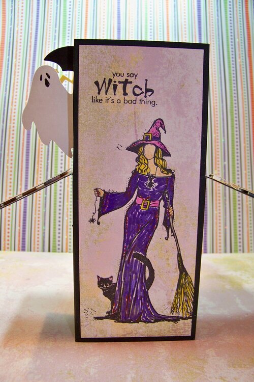 Witch Halloween folding box card