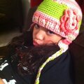 Crocheted ear flap hat