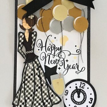 Happy New Year Julie Nutting Doll tag