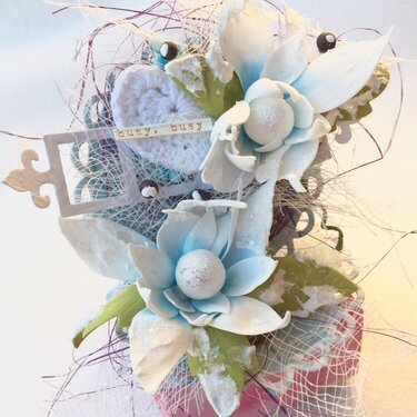 Easel card on top of box by Michelle Frisby
