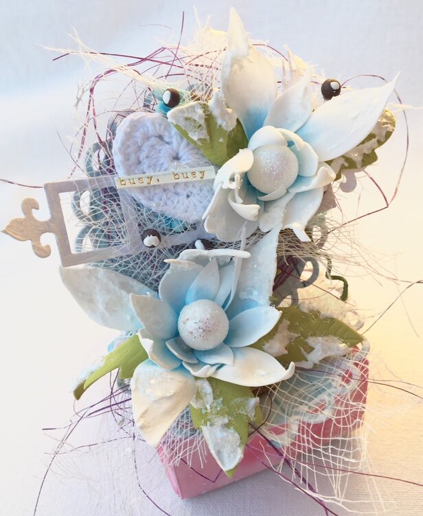 Easel card on top of box by Michelle Frisby