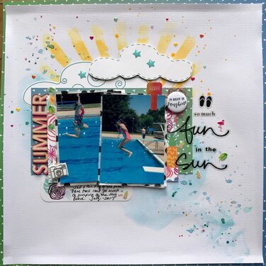 So much fun in the sun //mixed media layout