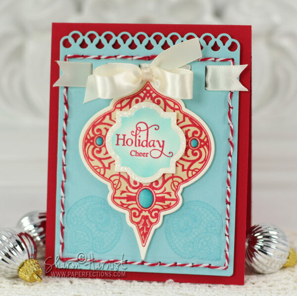 Holiday Cheer Ornament Card by Sharon Harnist