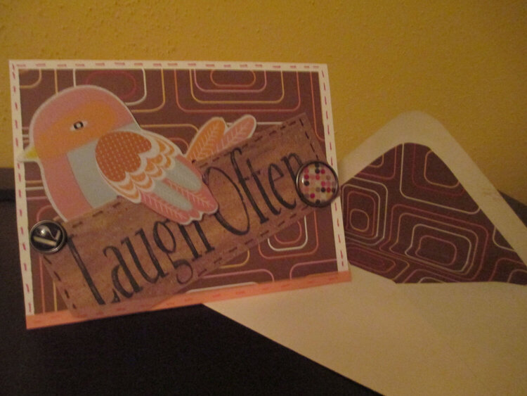 Another Birdie with my own lined envelope. Just Because card.