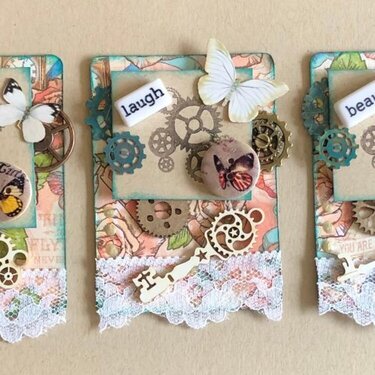 Stamped Steampunk ATCs