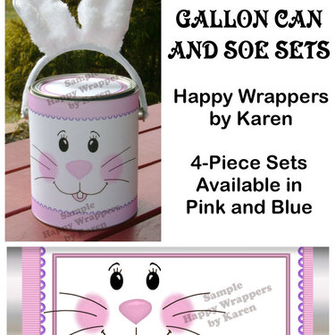 Bunny Face Gallon Can &amp; Candy Bar Wrappers