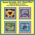 Ceramic Tile Coaster Labels - Stained Glass