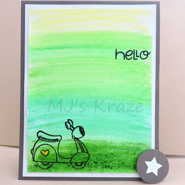 Green Ombre Hello Card