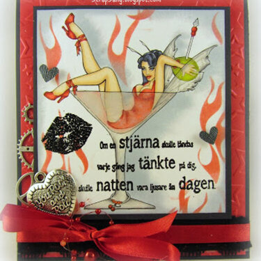 Valentine card with fire