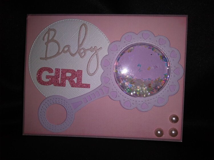 Baby girl shaker card