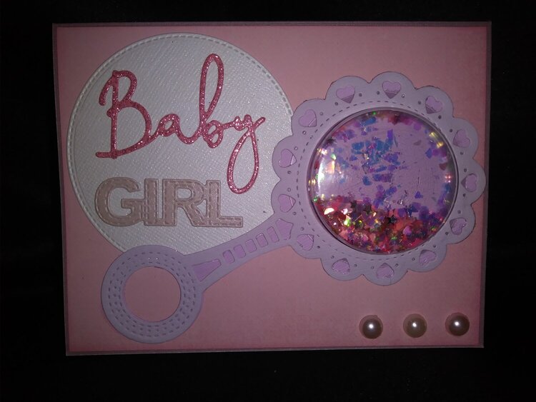 Baby girl shaker card
