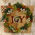 Joy Christmas wreath scrapbook