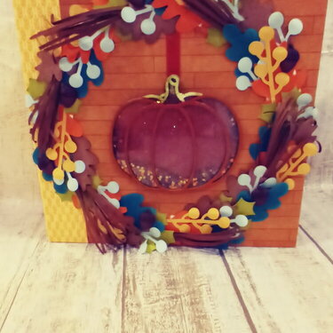 Fall pumpkin wreath scrapbook