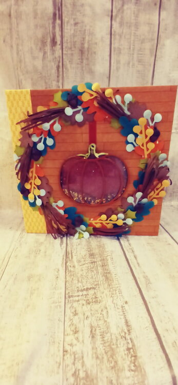 Fall pumpkin wreath scrapbook