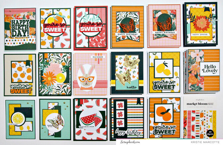 33 Cards from the A2 Market Bloom Paper Pad