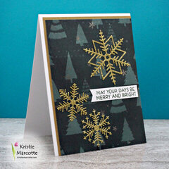 Golden snowflakes Christmas card