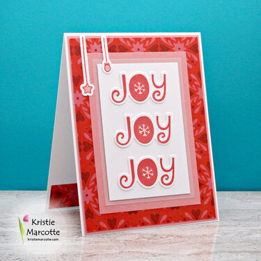 Joy Joy Joy Christmas card in red