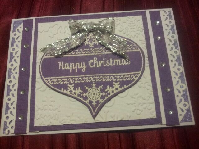Purple Bauble Christmas Card
