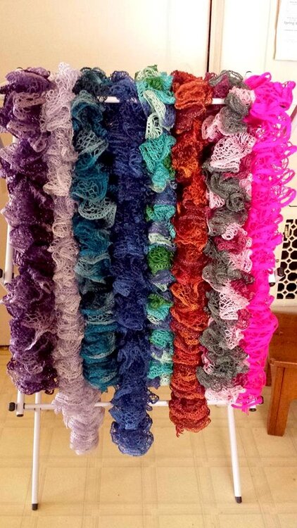 hand knitted RUFFLE scarfs