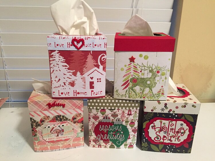 Christmas tissue box covers