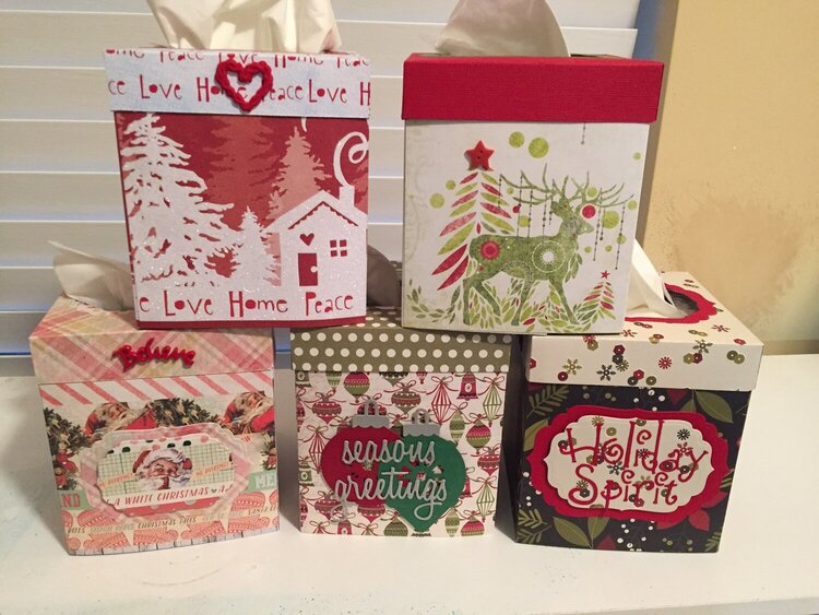 Christmas tissue covers