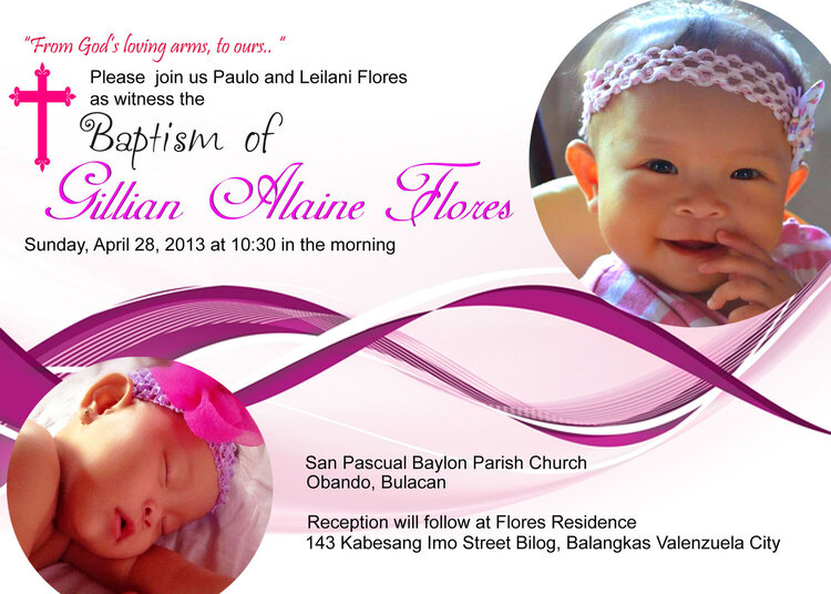 Lian&#039;s Christening invitation