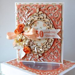 Filigree birthday card with matching box