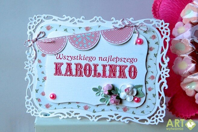 Happy birthday Caroline - another card with beautiful Spellbinders shape