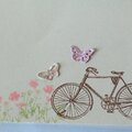 Life is a journey, not a destination - a card with a tag and bicycle