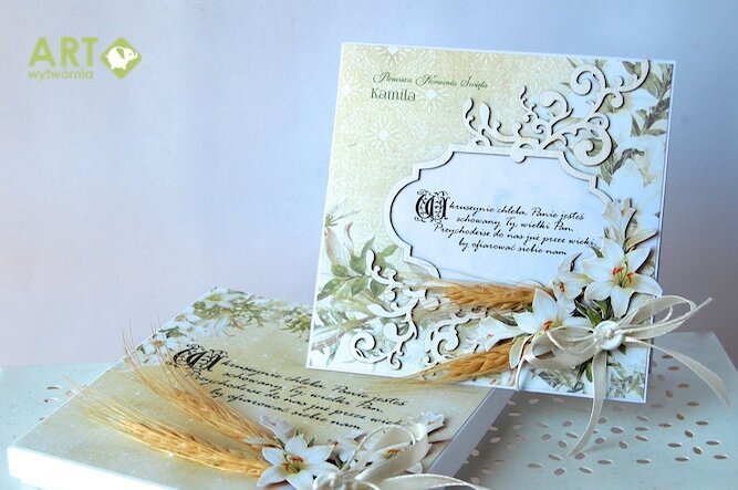 First communion card with matching box
