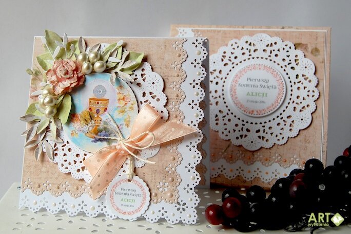 First Communion card with matching box