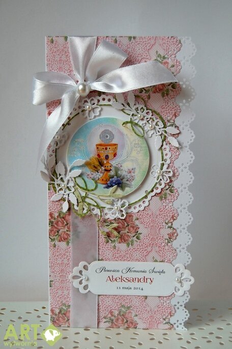 First Communion card for a girl