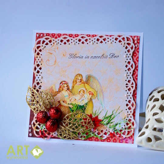 Christmas card with angels