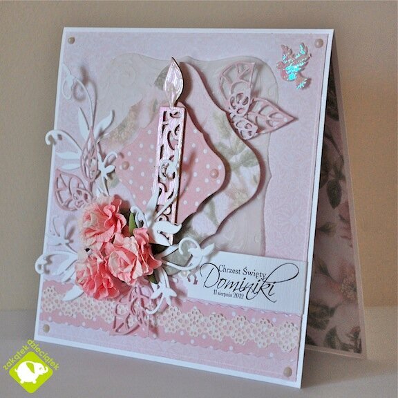 Christening card for a girl