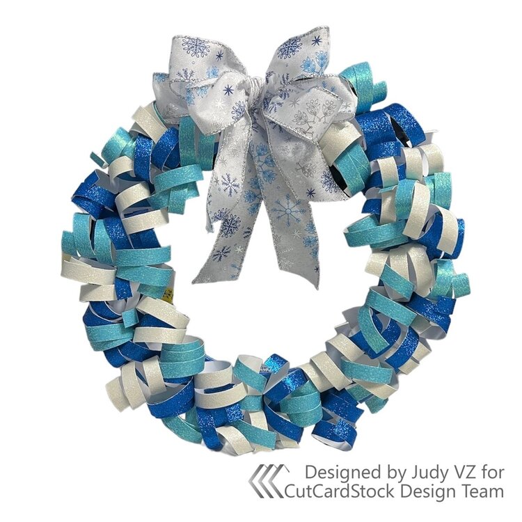 Blue Curled Paper Wreath