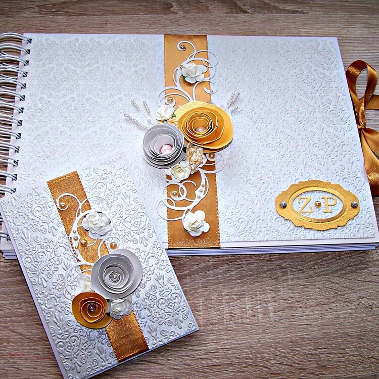 Wedding book &amp; card - pearl shine &amp; gold